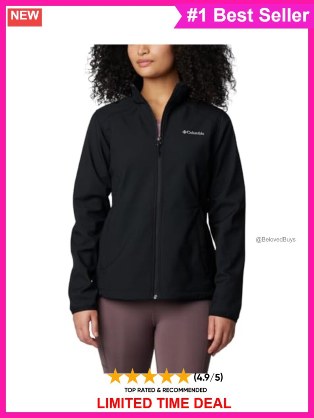 Softshell Jacket Water Wind Resistant Zip-Up Active
